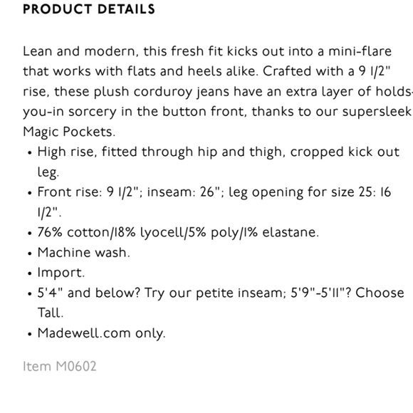 Madewell Corduroy Pants - Picture 5 of 5